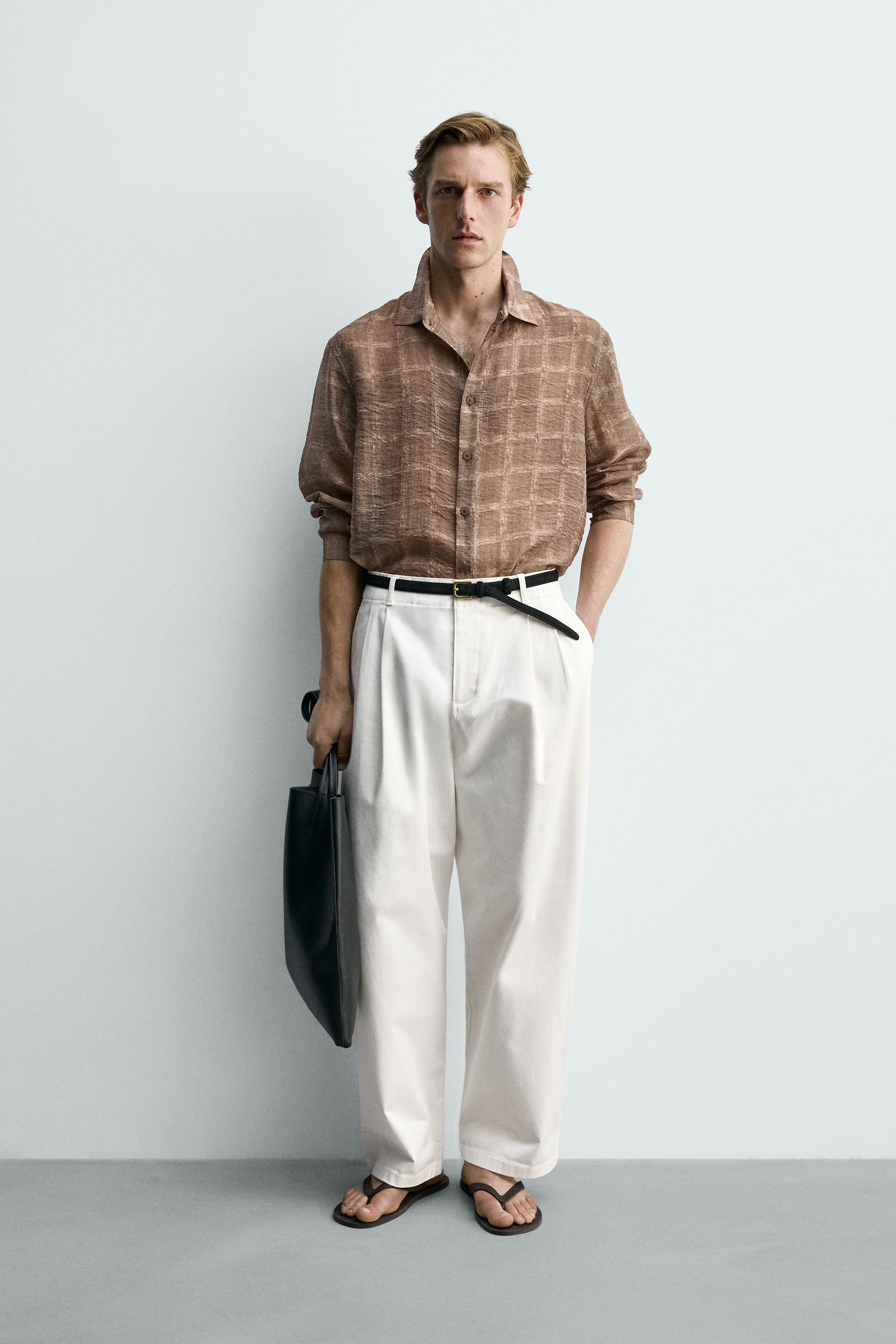 SEMI-SHEER PLAID SHIRT